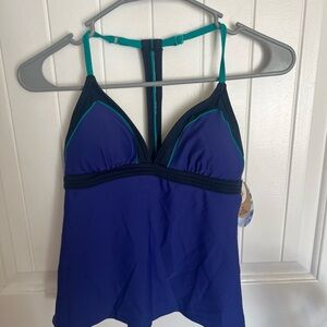 Prana Purple Tankini Top with Teal Accents